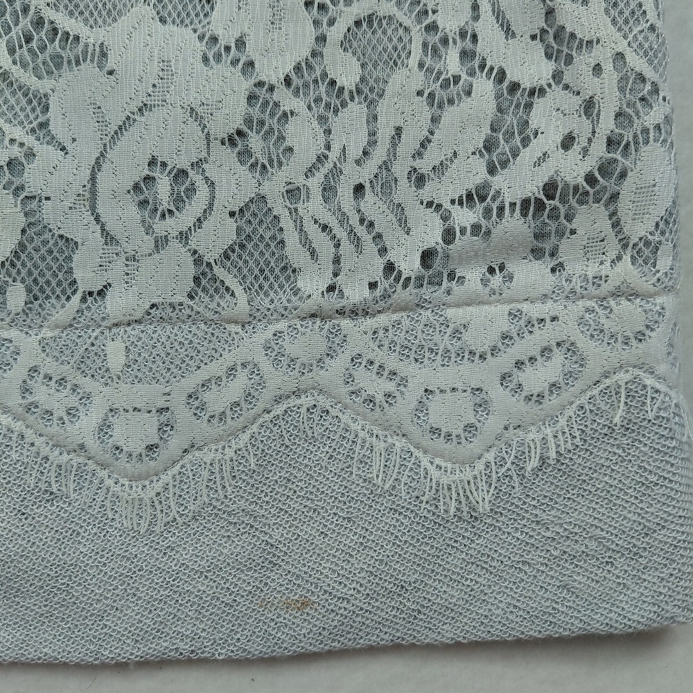 Soft Surroundings Grey White Floral Lace Overlay Zip Front Jacket XL - Picture 10 of 16